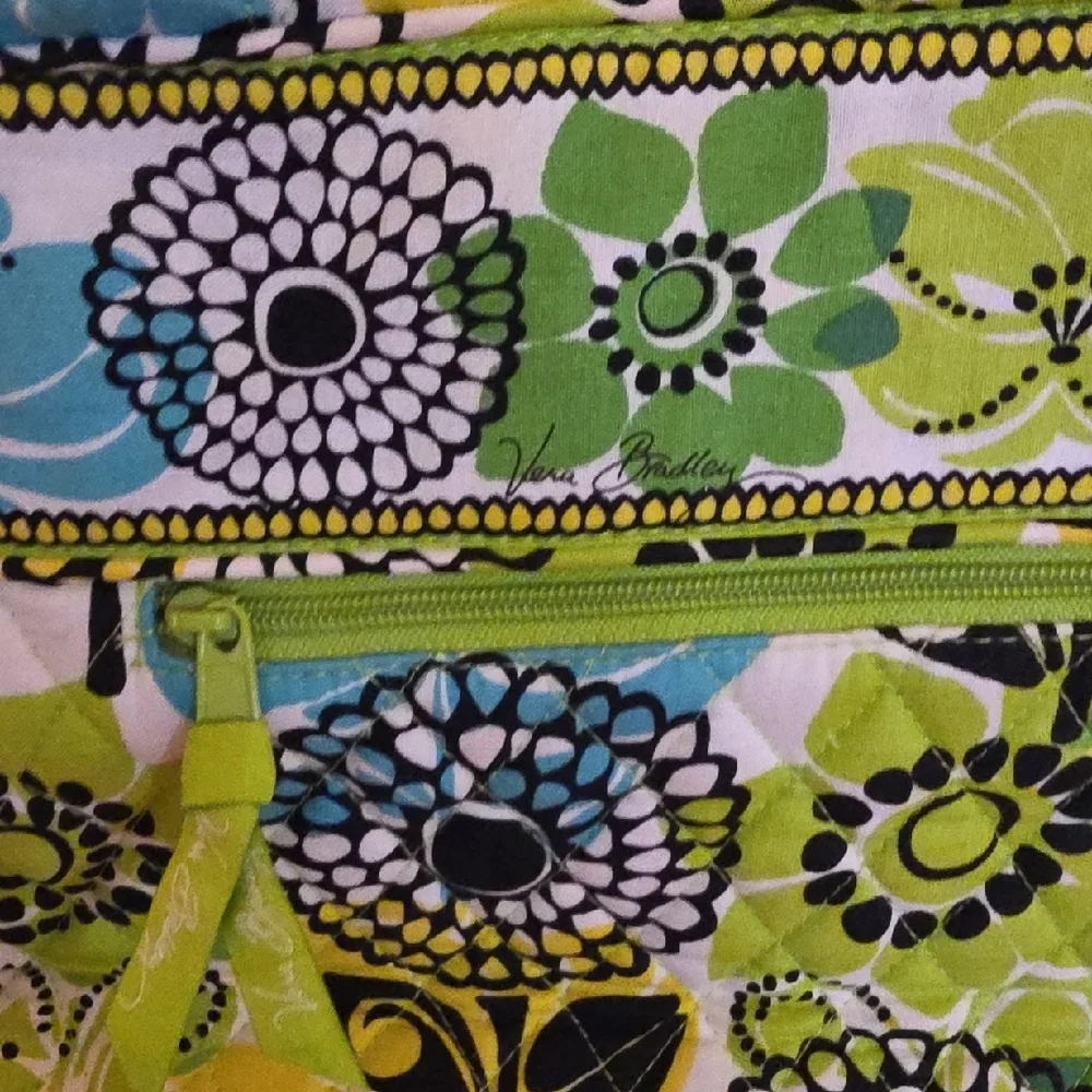 Vera Bradley Handbag Lime Green Yellow Black Teal Eloise Lemon Up Kiss